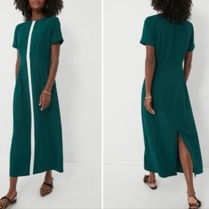 🌸 Tuckernuck Leigh Dress Midi Green Rainforest Stripe Size XXL